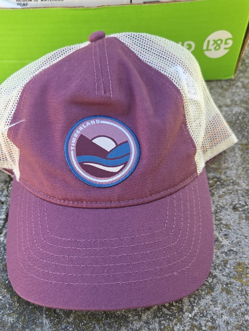 Timberland Plum and Cream Mesh Back Cap with Badge Logo